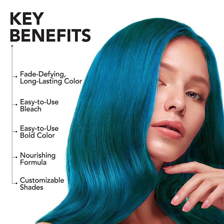 Pure Sapphire: Original Soft Blue Semi-Permanent Hair Dye Complete Kit with Bleach