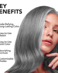 Sinful Silver: Original Silver Semi-Permanent Hair Dye Complete Kit with Bleach