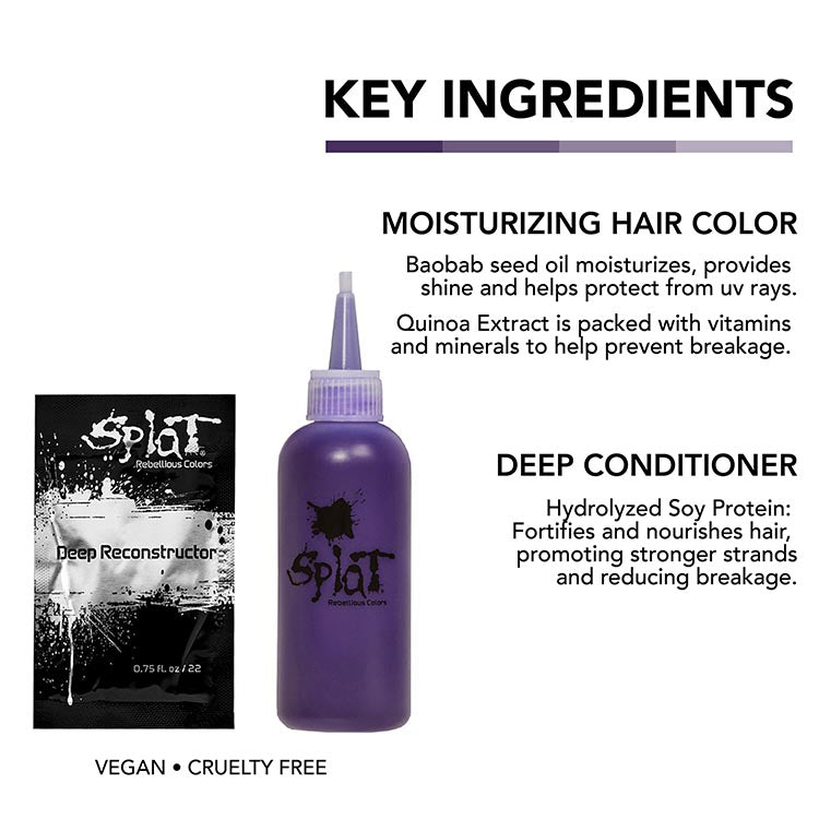 Midnight Amethyst No Bleach Purple Semi-Permanent Hair Dye Kit