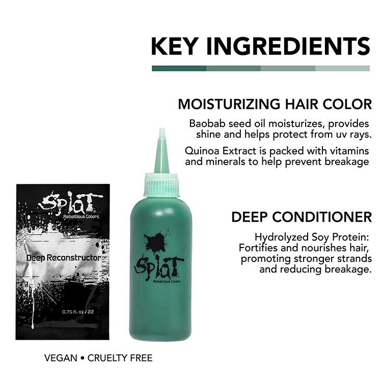 Midnight Jade No Bleach Green Semi-Permanent Hair Dye Kit