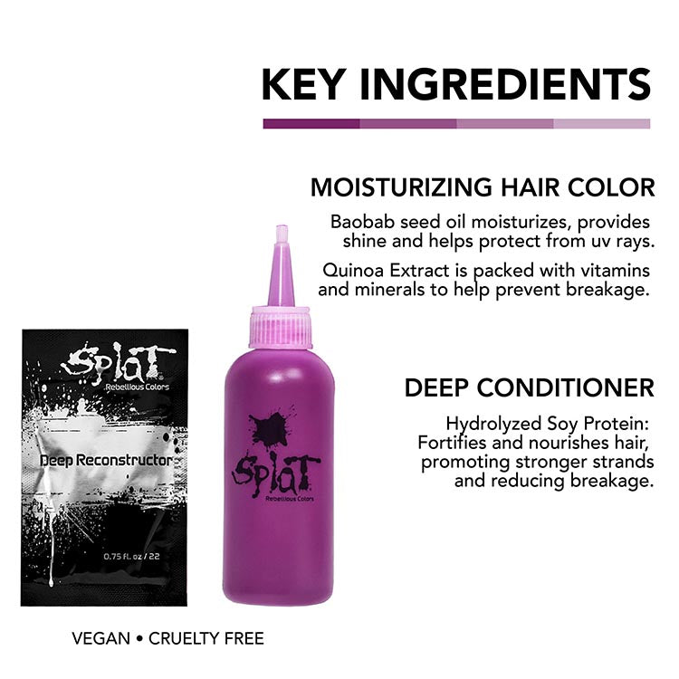Midnight Magenta No Bleach Pink Semi-Permanent Hair Dye Kit