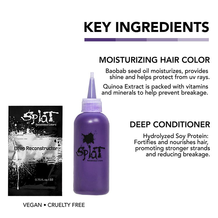 Midnight Tanzanite No Bleach Dark Purple Semi-Permanent Hair Dye Kit