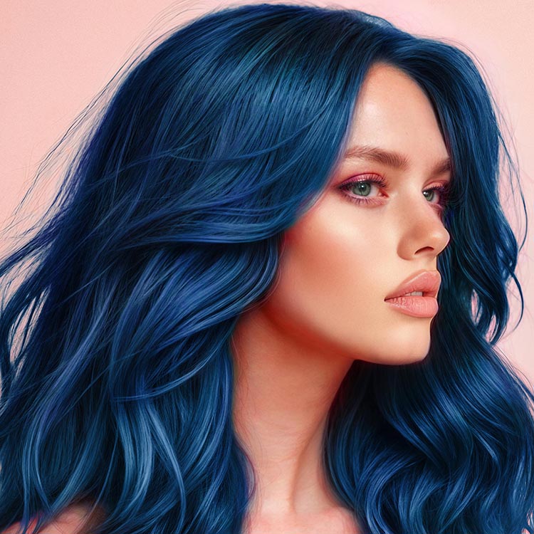 Blue Envy: Original Deep Blue Semi-Permanent Hair Dye Complete Kit with Bleach