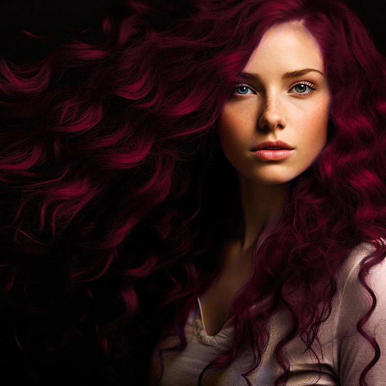 Midnight Ruby No Bleach Dark Red Semi-Permanent Hair Dye Kit