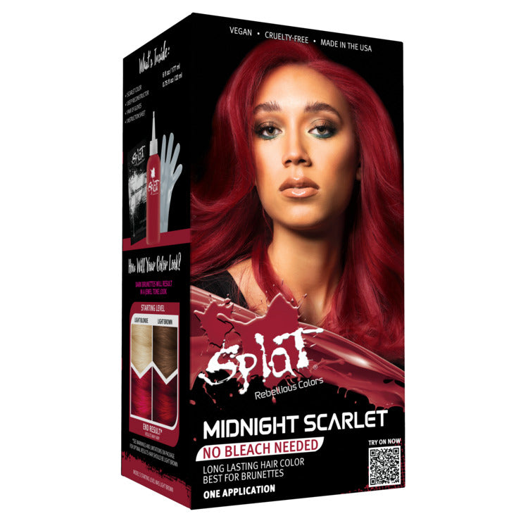 Midnight Scarlet No Bleach Red Semi-Permanent Hair Dye Kit