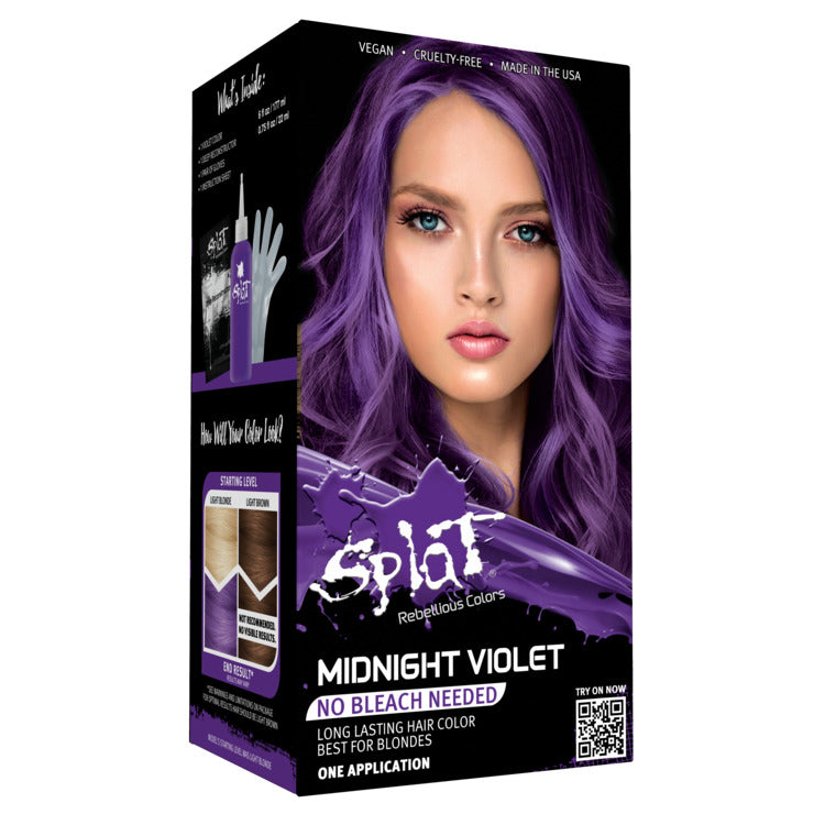 Midnight Violet No Bleach Violet Semi-Permanent Hair Dye Kit