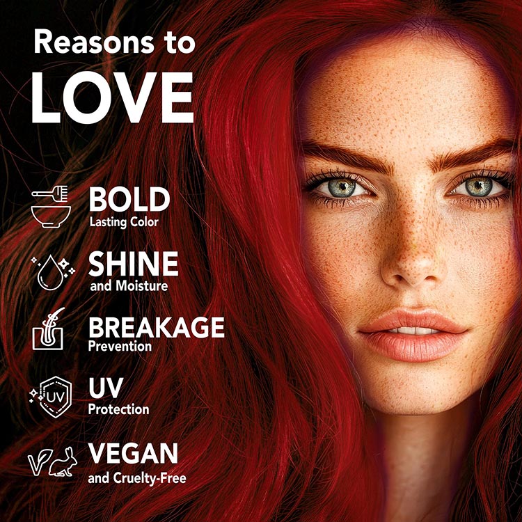 Midnight: Amber No Bleach Red Semi-Permanent Hair Dye Kit