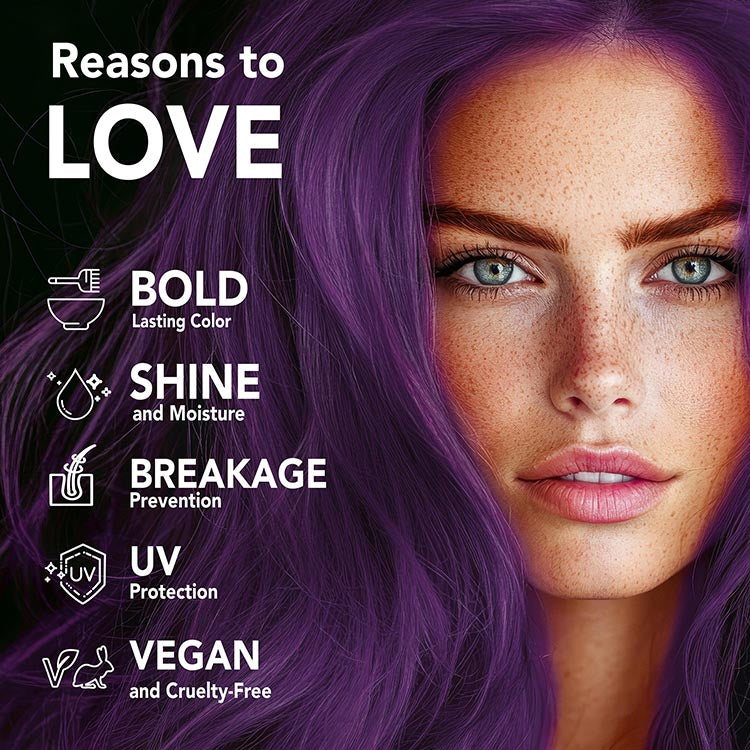 Midnight Violet No Bleach Violet Semi-Permanent Hair Dye Kit