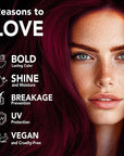Midnight Ruby No Bleach Dark Red Semi-Permanent Hair Dye Kit