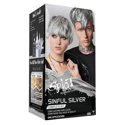 Sinful Silver: Silver Semi-Permanent Hair Dye Kit | Splat Hair Color