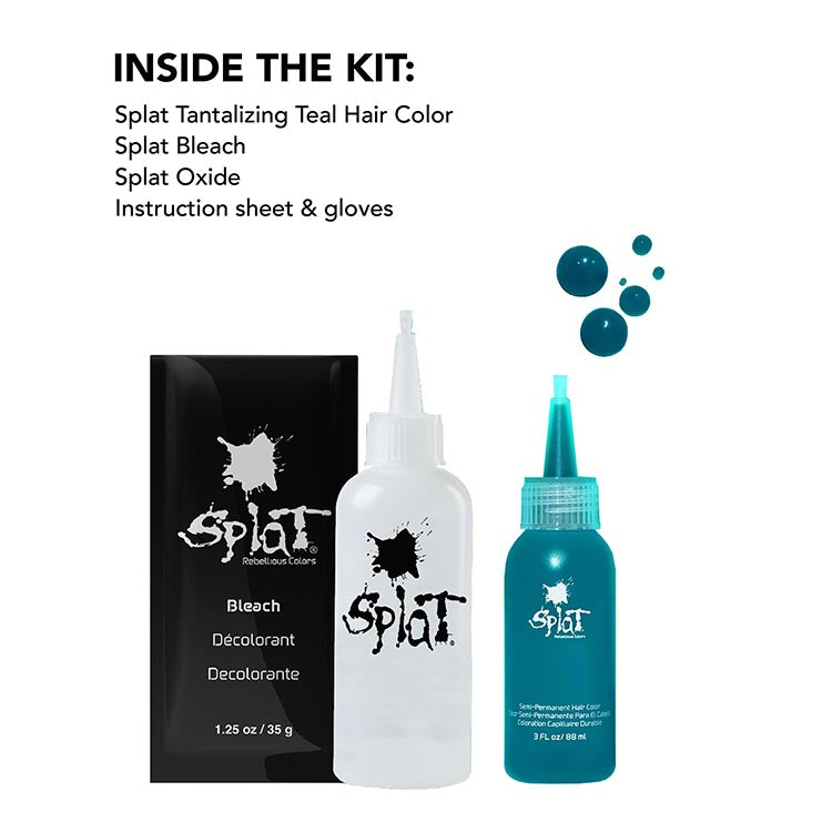 Tantalizing Teal: Original Teal Semi-Permanent Hair Dye Complete Kit with Bleach