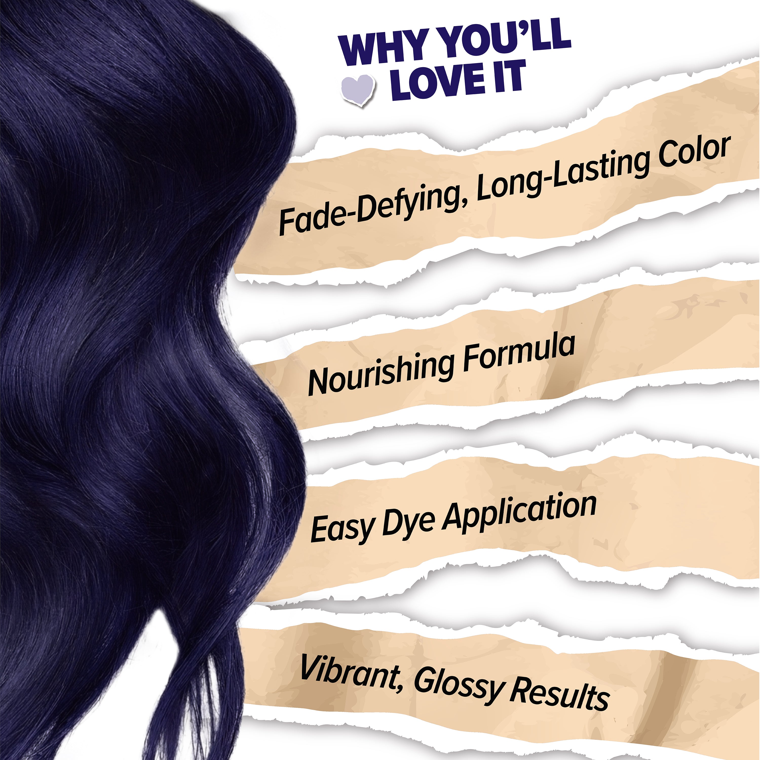 Midnight Amethyst No Bleach Purple Semi-Permanent Hair Dye Kit