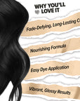 Midnight Onyx No Bleach Black Semi-Permanent Hair Dye Kit