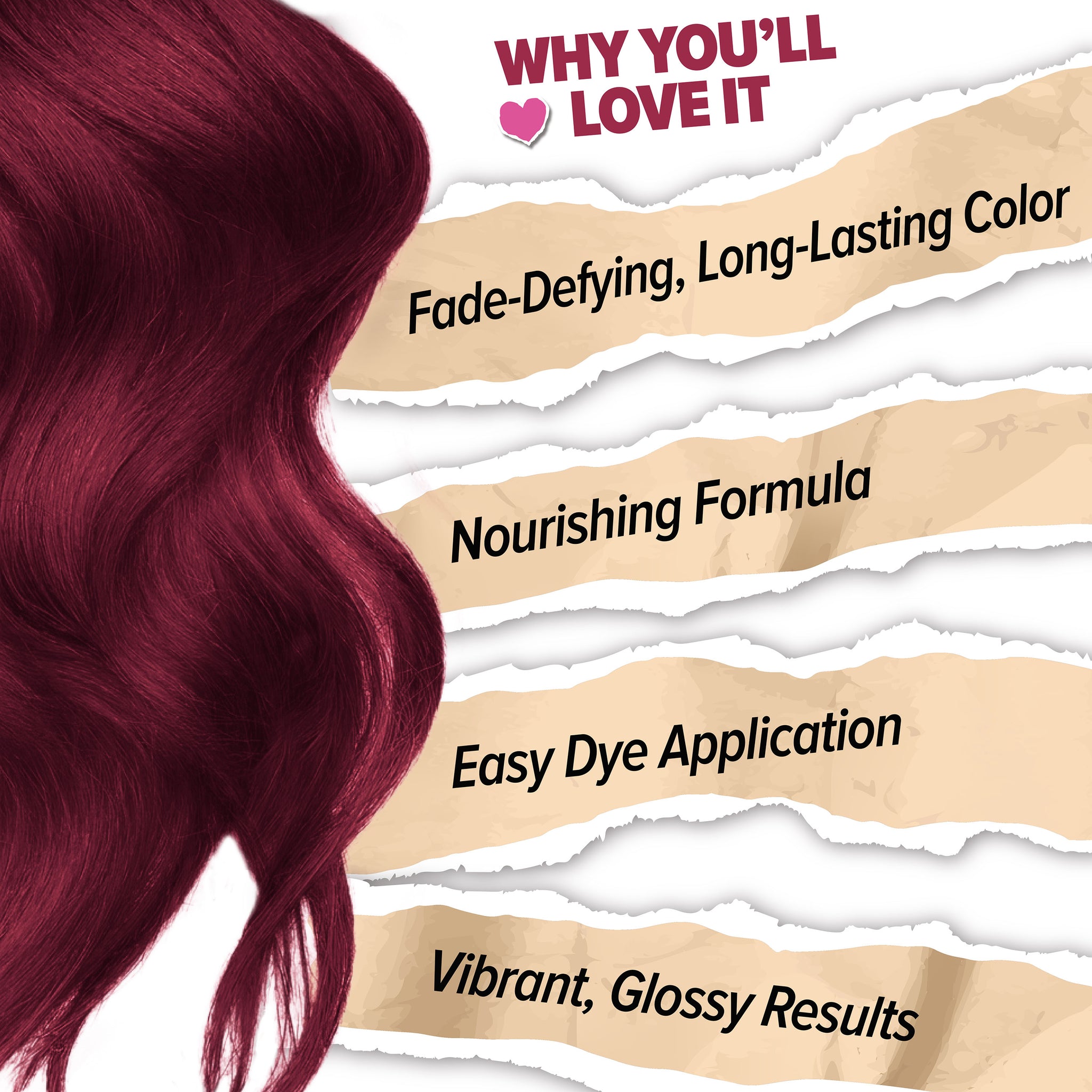 Midnight Ruby No Bleach Kit de tinte capilar semipermanente rojo oscuro