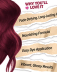 Midnight Ruby No Bleach Kit de tinte capilar semipermanente rojo oscuro