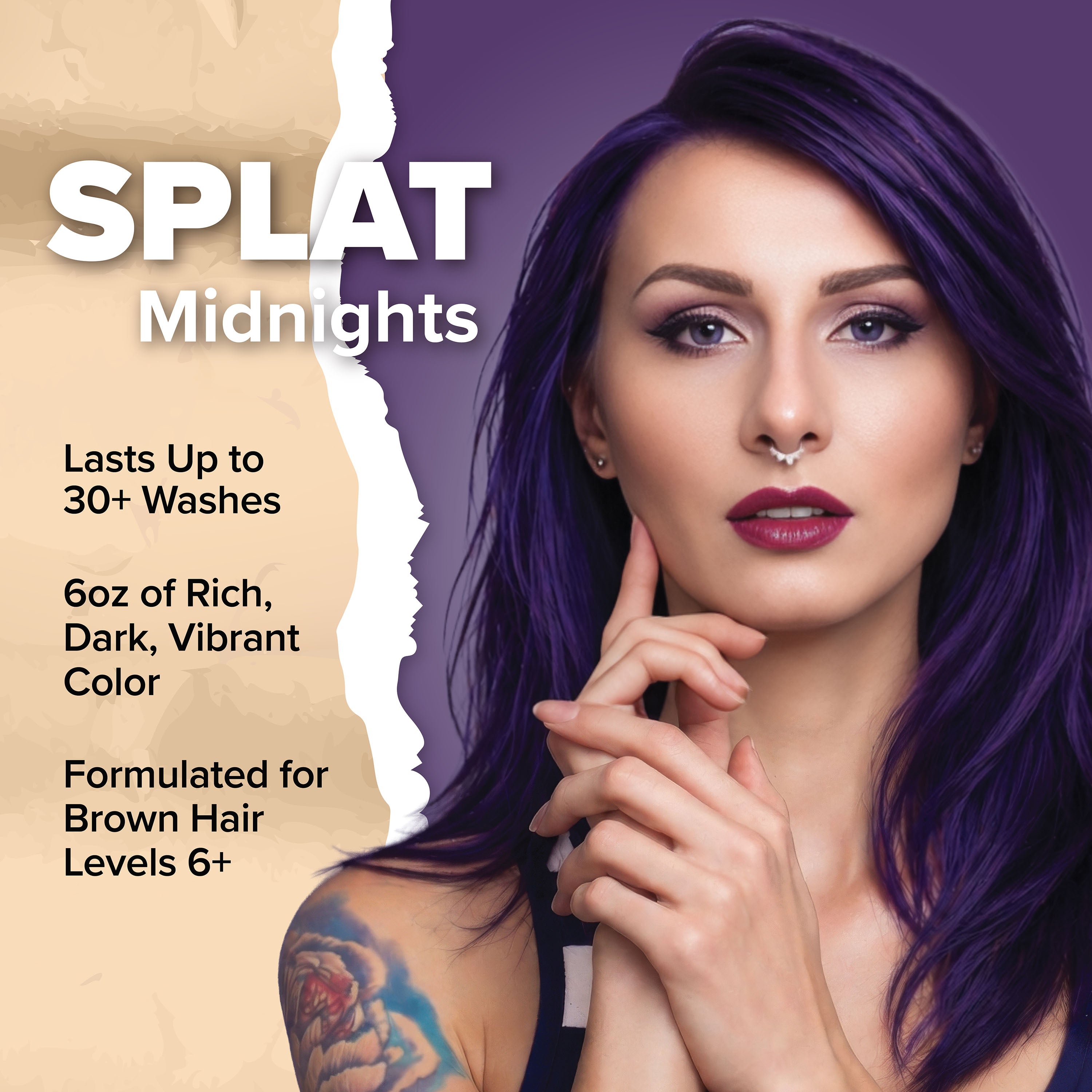Midnight Tanzanite No Bleach Dark Purple Semi-Permanent Hair Dye Kit