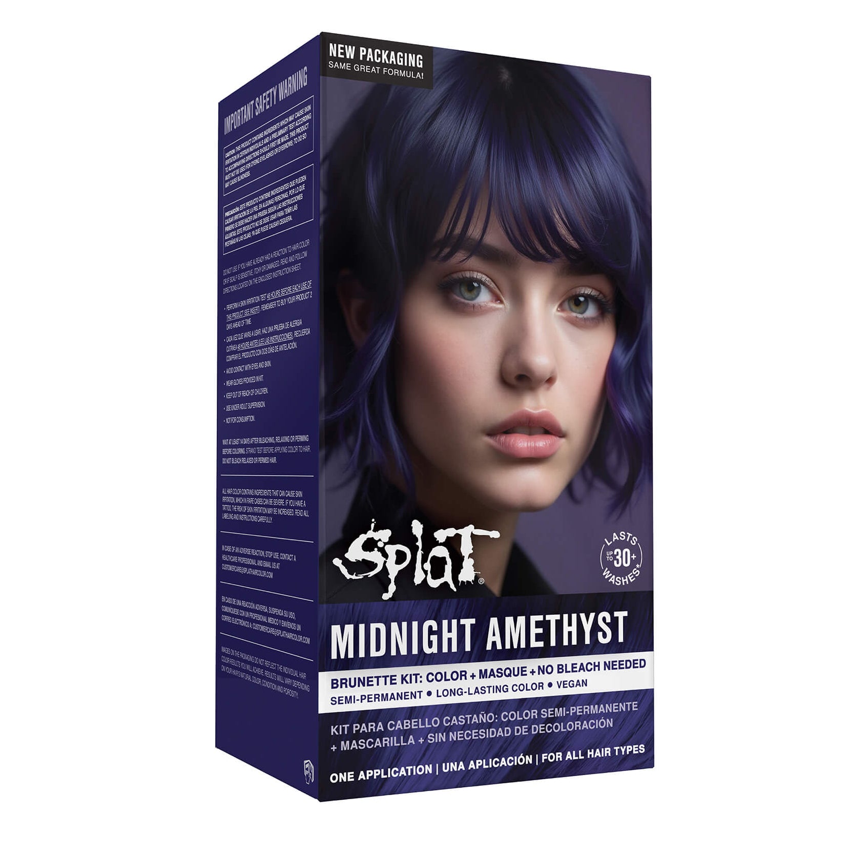 Midnight Amethyst No Bleach Purple Semi-Permanent Hair Dye Kit