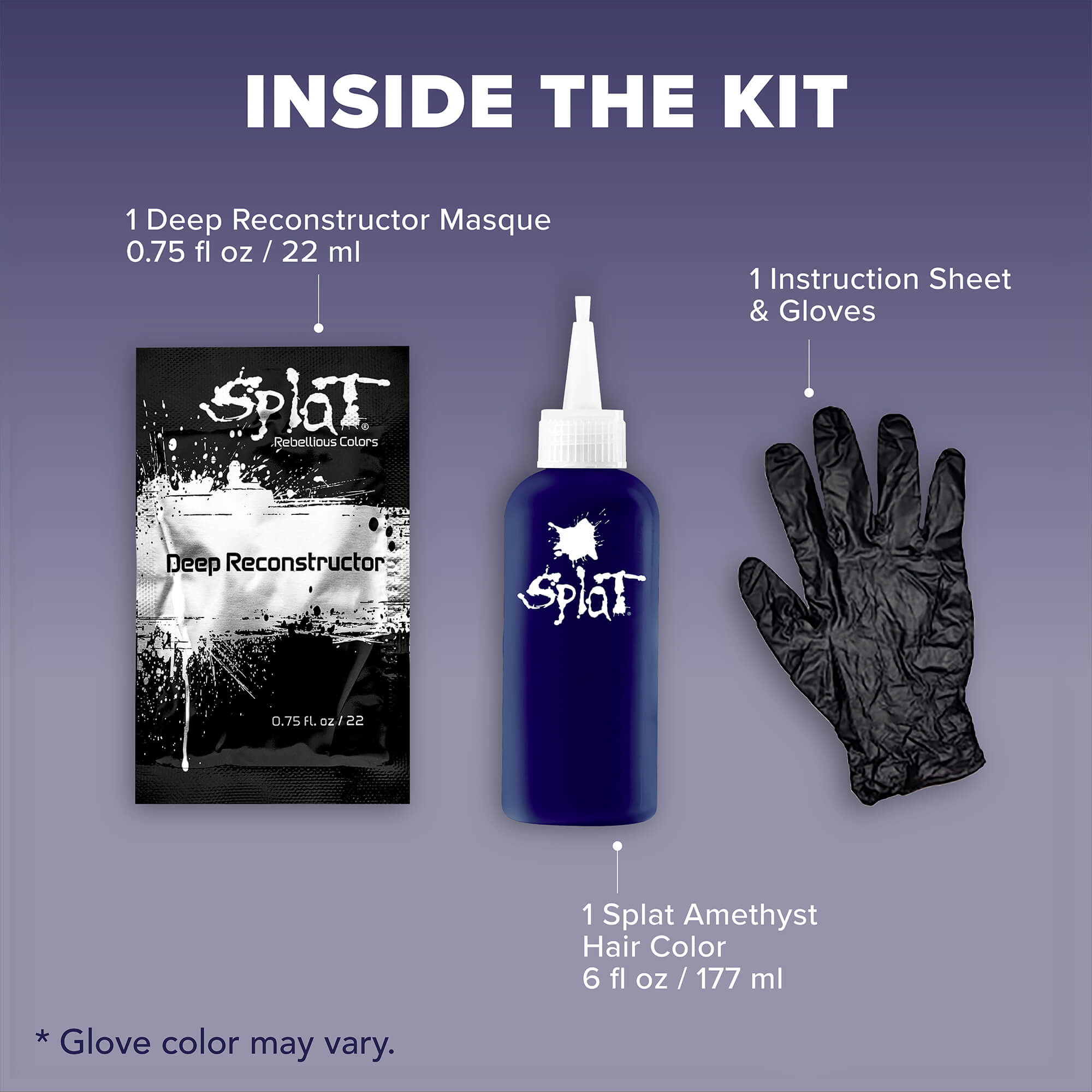 Midnight Amethyst No Bleach Purple Semi-Permanent Hair Dye Kit