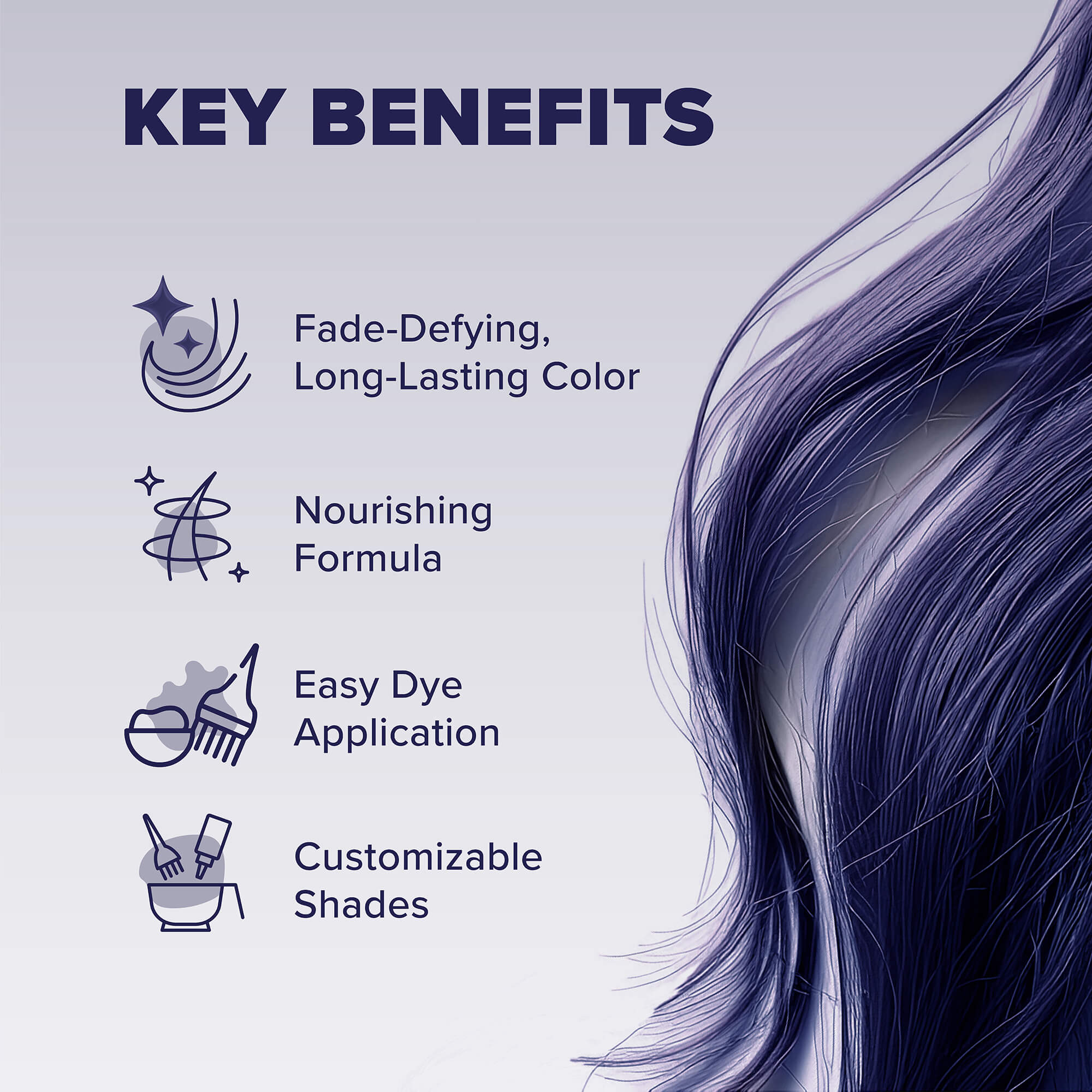 Midnight Amethyst No Bleach Purple Semi-Permanent Hair Dye Kit