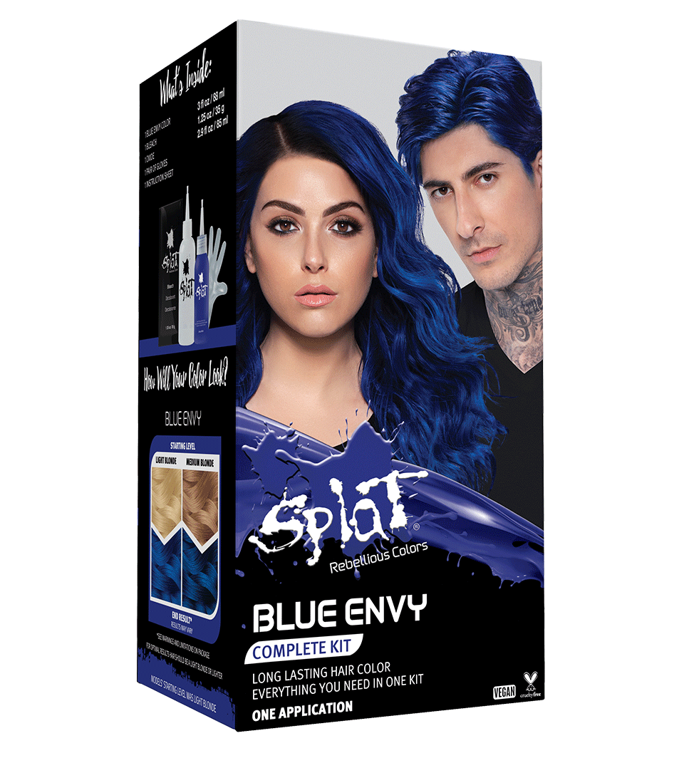 Blue Envy: Original Deep Blue Semi-Permanent Hair Dye Complete Kit with Bleach