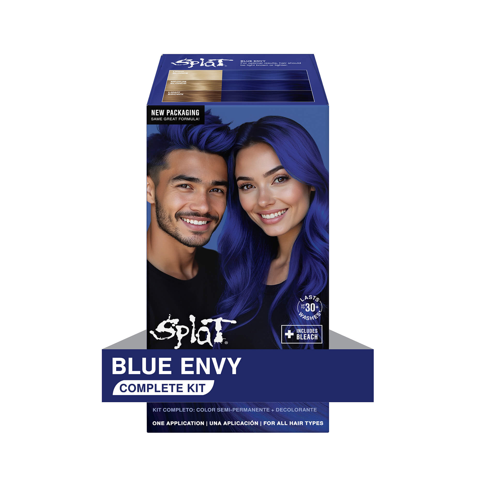 Blue Envy: Original Deep Blue Semi-Permanent Hair Dye Complete Kit with Bleach