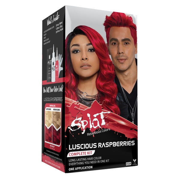 Luscious Raspberries: Original Raspberry Red Semi-Permanent Hair Dye Complete Kit with Bleach