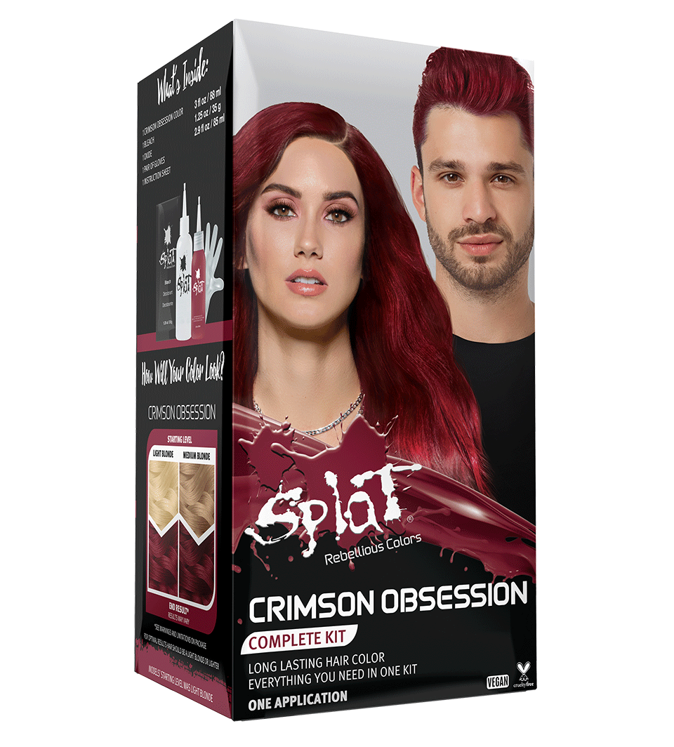 Kit Completo Original con Decolorante y Color de Cabello Semi-Permanente – Crimson Obsession