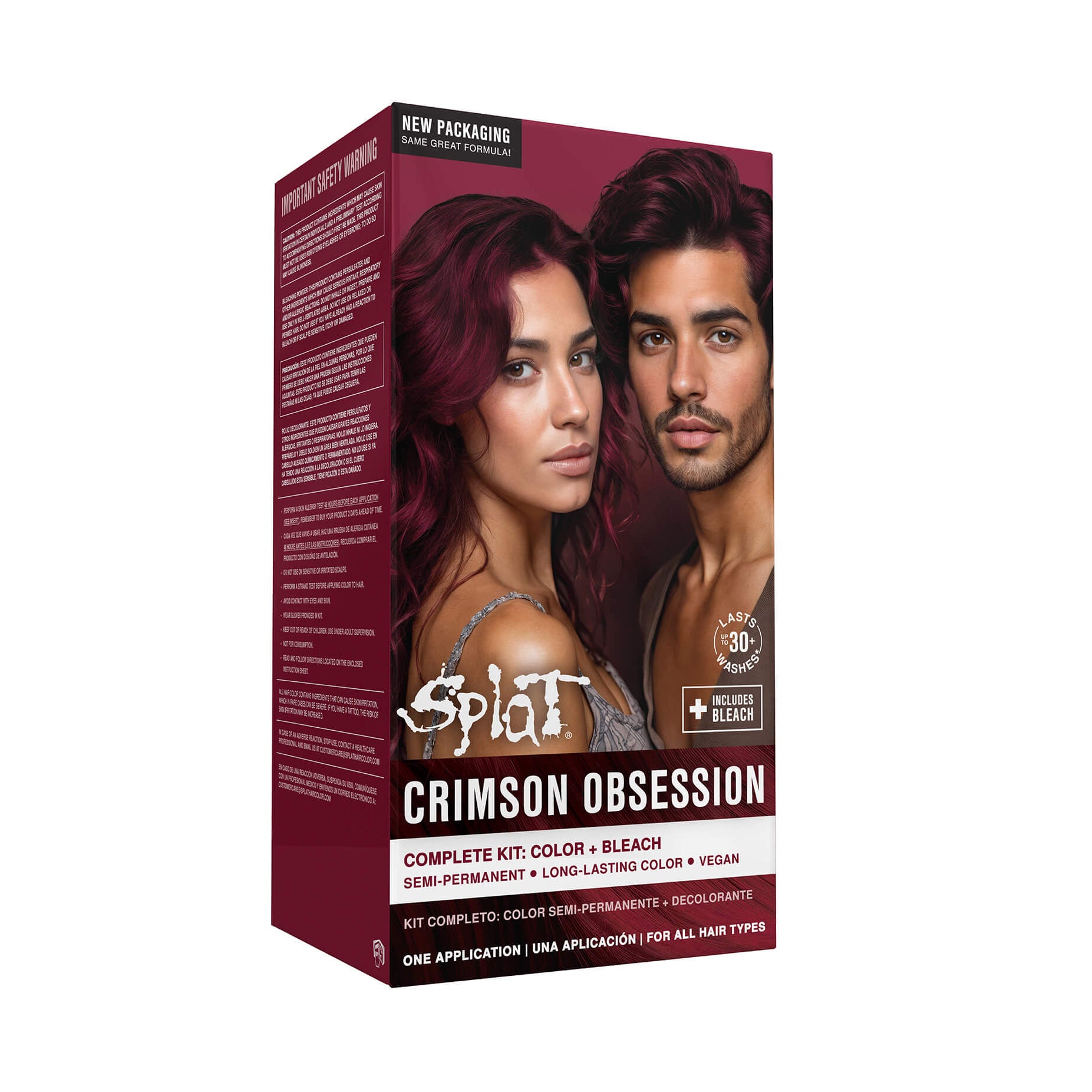 Kit Completo Original con Decolorante y Color de Cabello Semi-Permanente – Crimson Obsession