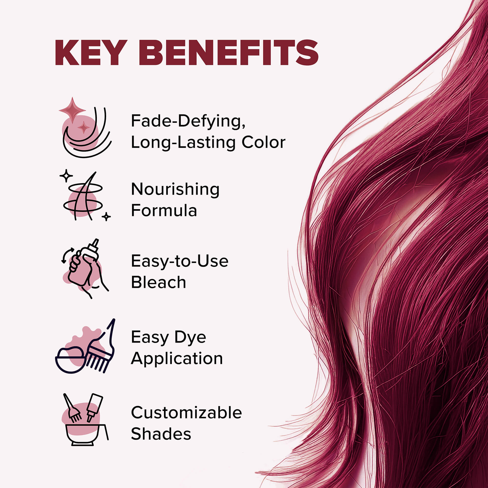 Crimson Obsession: Original Crimson Semi-Permanent Hair Dye Complete Kit with Bleach