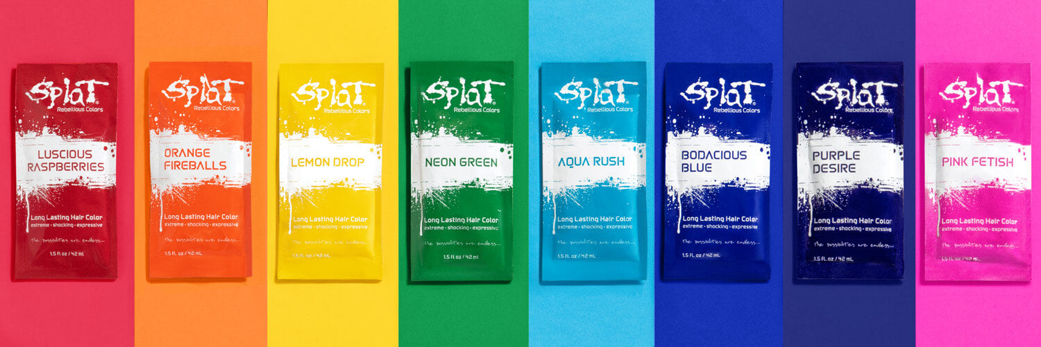 Packages of Splat Hair Color Dye