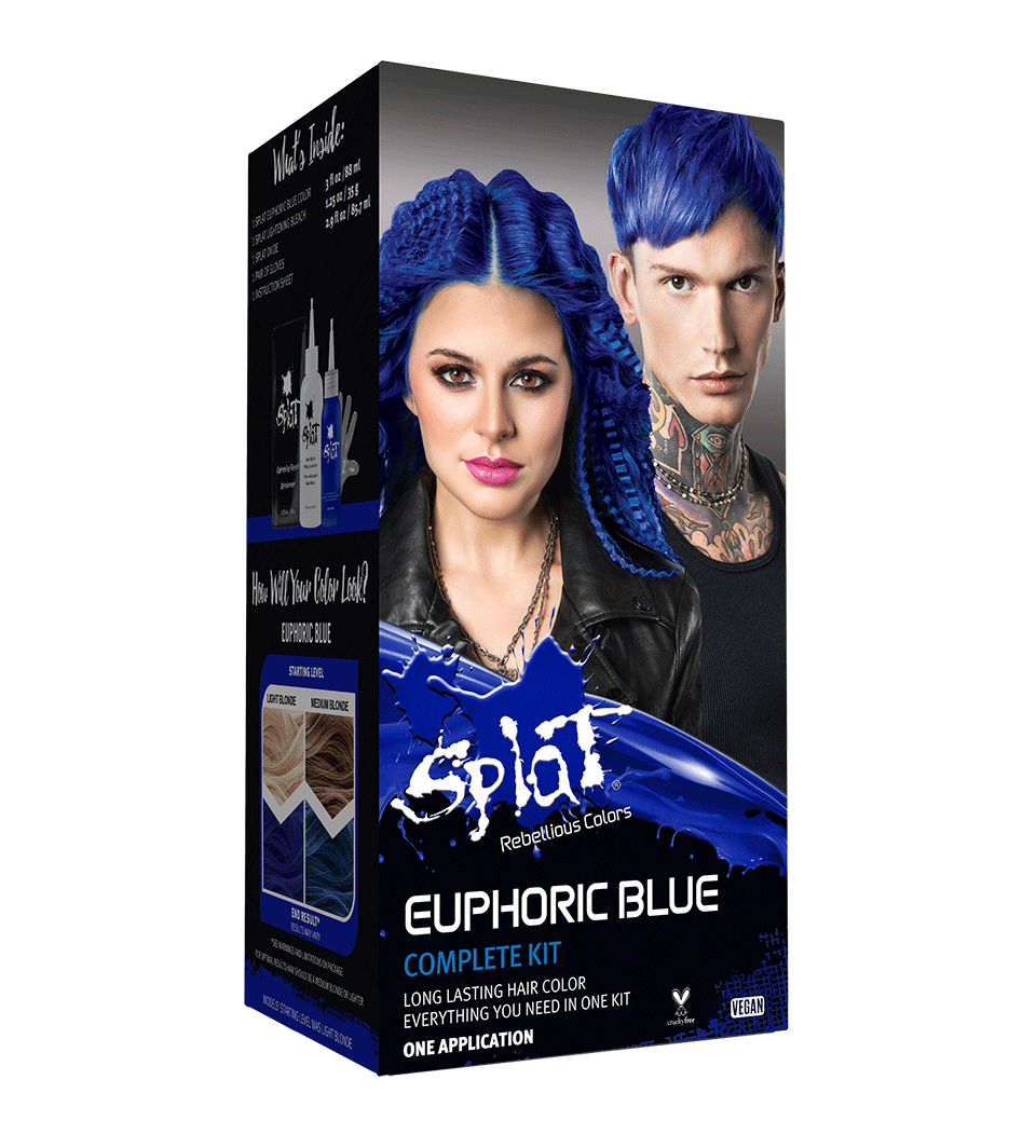 Euphoric Blue: Original Loud Blue Semi-Permanent Hair Dye Complete Kit with Bleach