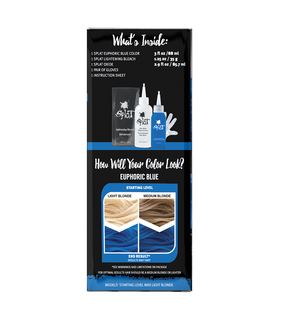 Euphoric Blue: Original Loud Blue Semi-Permanent Hair Dye Complete Kit with Bleach