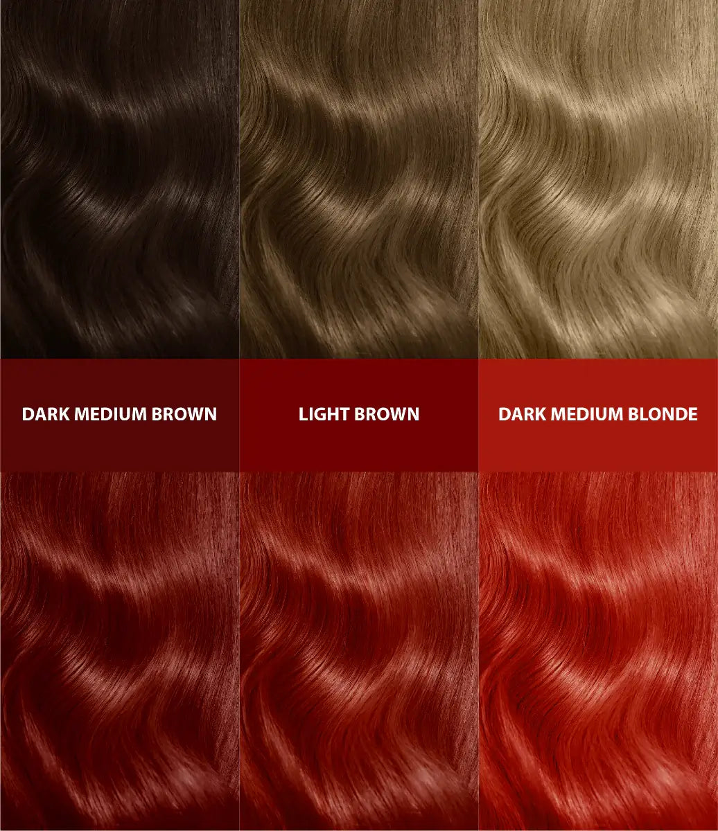 Rojo cálido: tinte permanente rojo cálido para cabello oscuro