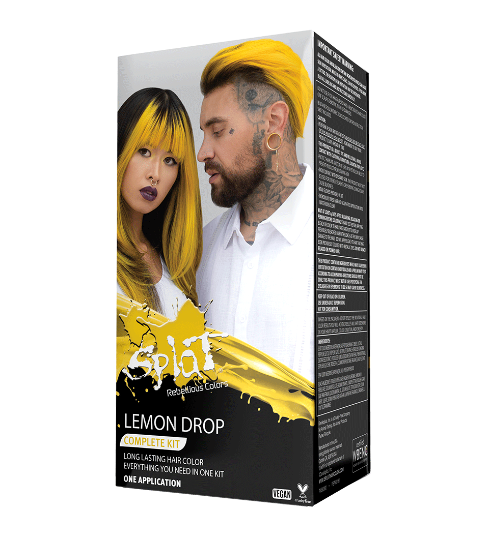 Lemon Drop: Yellow Semi-Permanent Hair Dye Complete Kit with Bleach