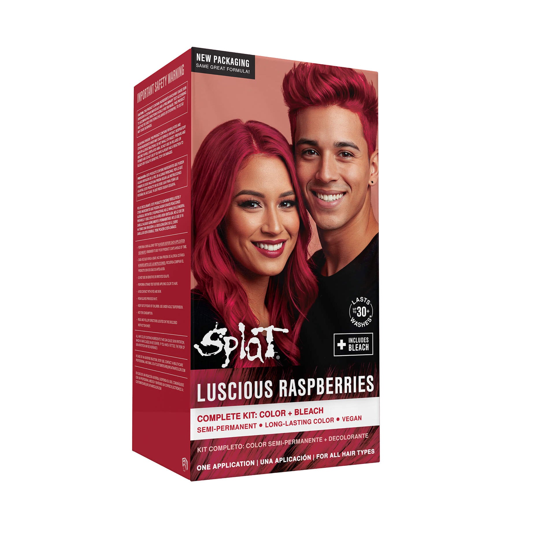 Luscious Raspberries: Original Raspberry Red Semi-Permanent Hair Dye Complete Kit with Bleach