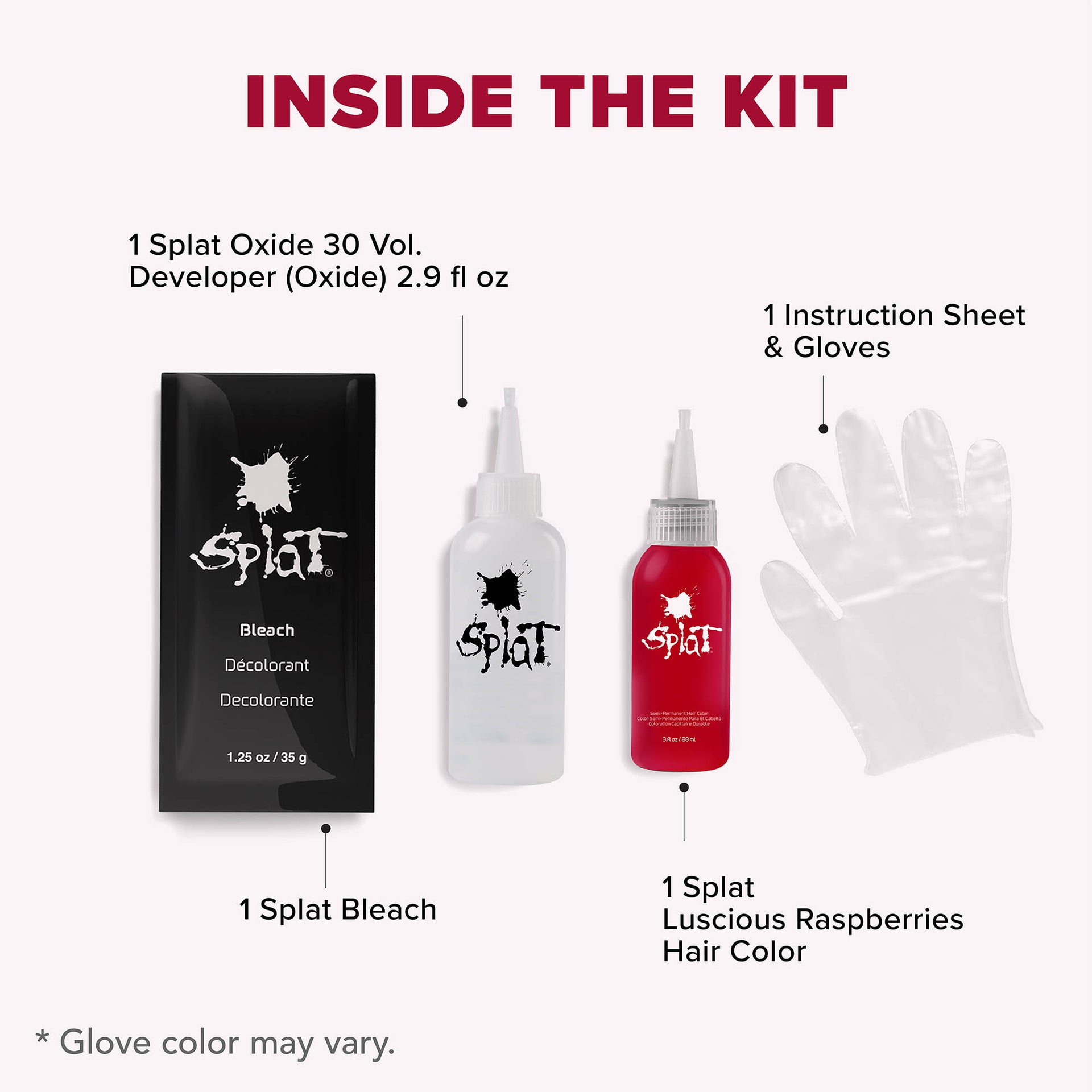 Luscious Raspberries: Raspberry Red Semi-Permanent Hair Dye Kit | Splat ...