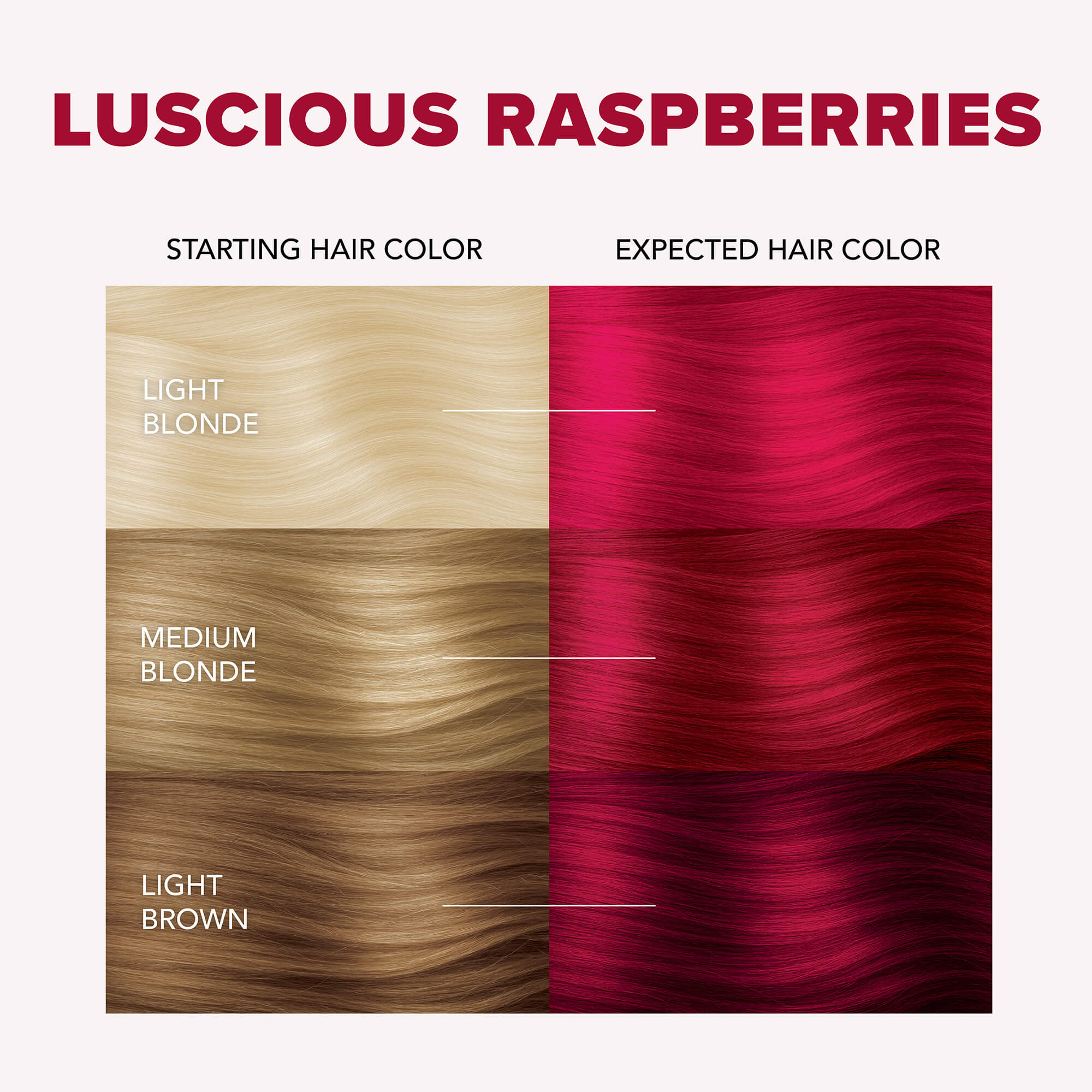 Luscious Raspberries: Original Raspberry Red Semi-Permanent Hair Dye Complete Kit with Bleach