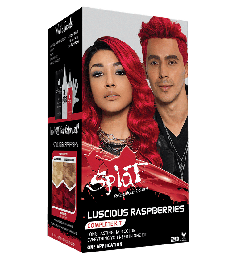 Luscious Raspberries: Raspberry Red Semi-Permanent Hair Dye Kit | Splat ...