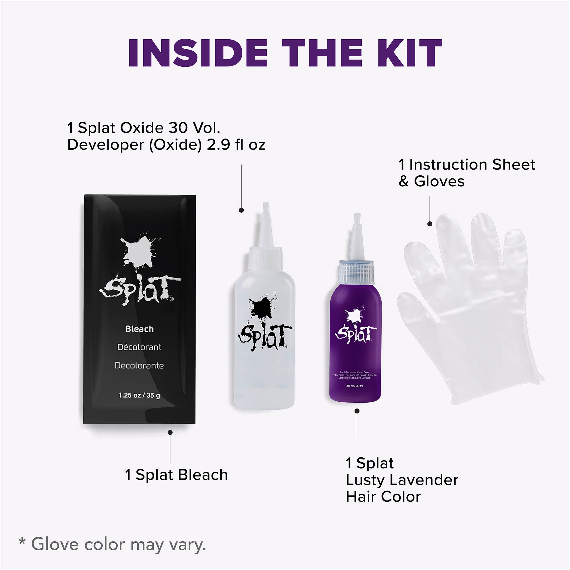 Lusty Lavender: Original Lavender Semi-Permanent Hair Dye Complete Kit with Bleach
