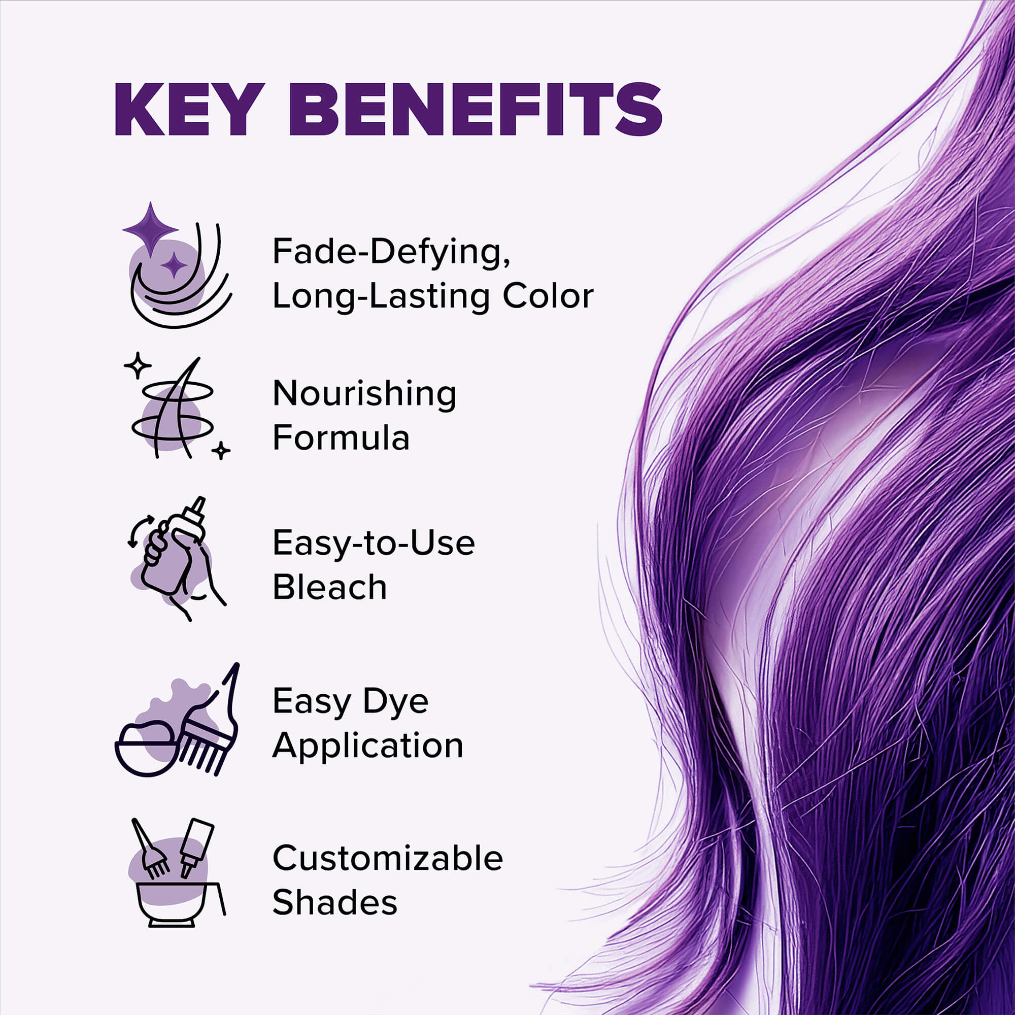 Lusty Lavender: Original Lavender Semi-Permanent Hair Dye Complete Kit with Bleach