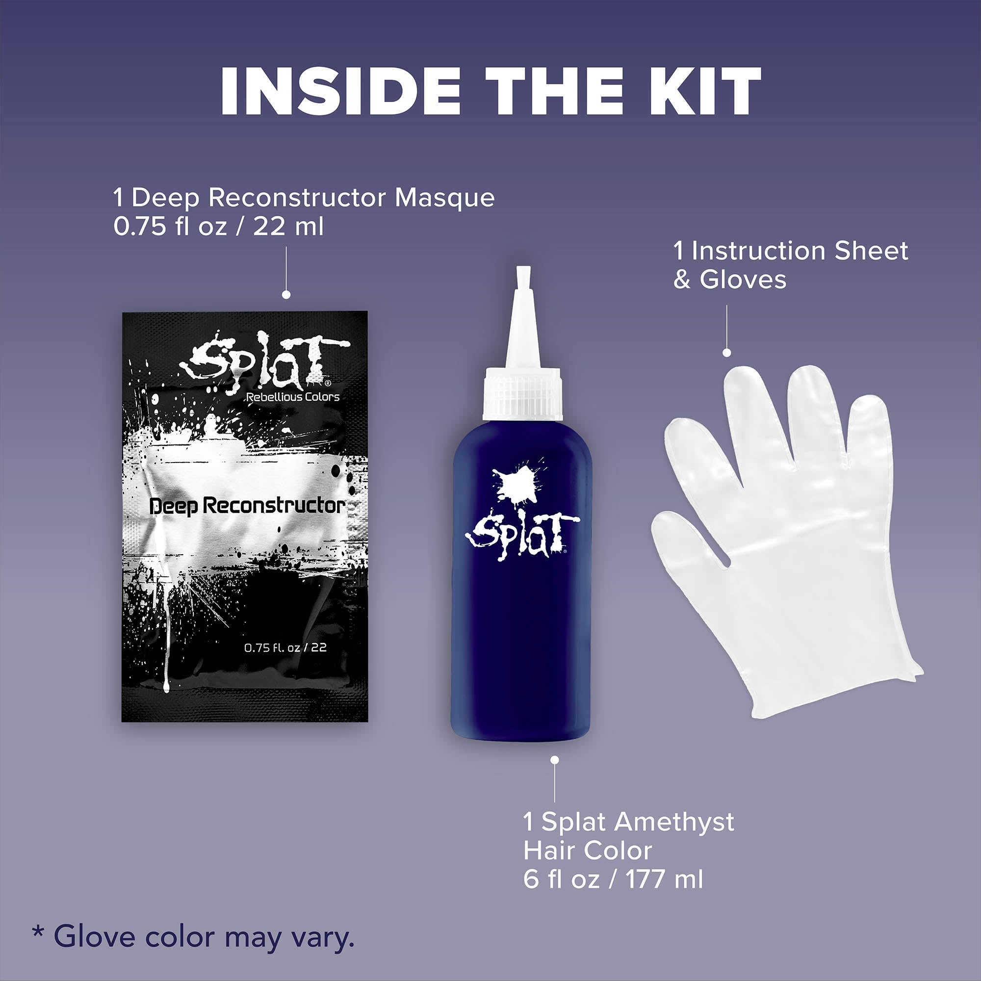 Midnight Amethyst No Bleach Purple Semi-Permanent Hair Dye Kit