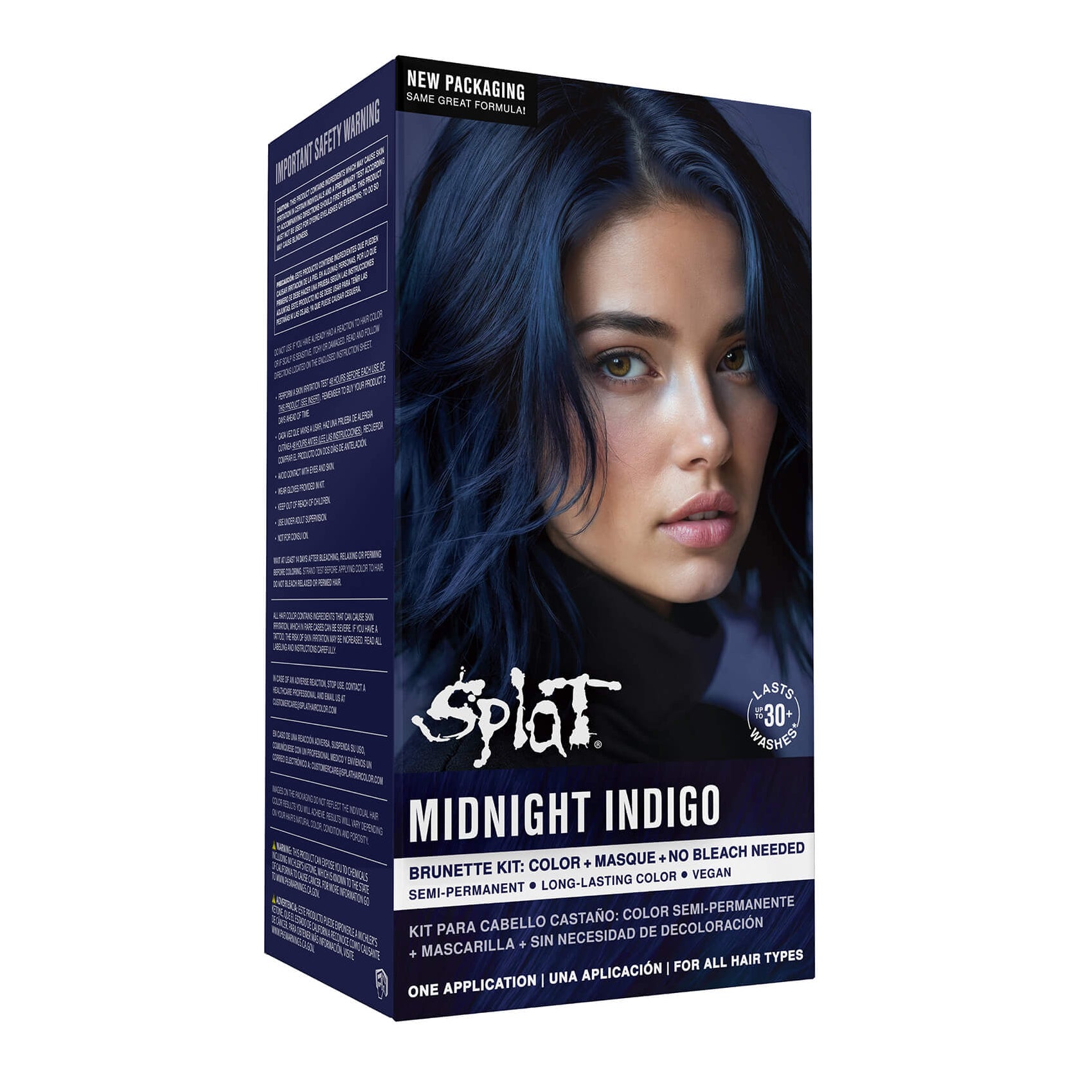 Midnight Indigo No Bleach Purple Semi-Permanent Hair Dye Kit