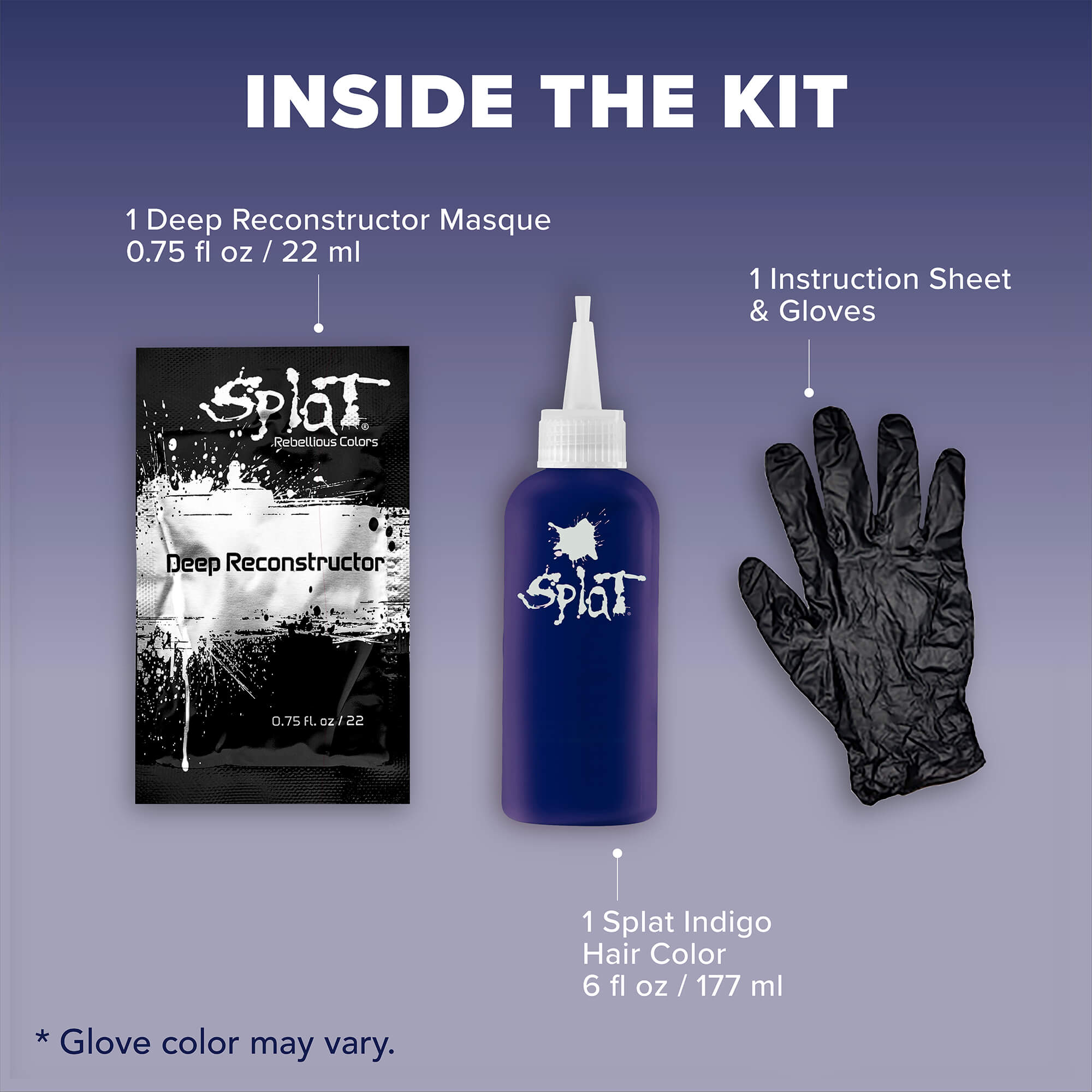 Midnight Indigo No Bleach Purple Semi-Permanent Hair Dye Kit