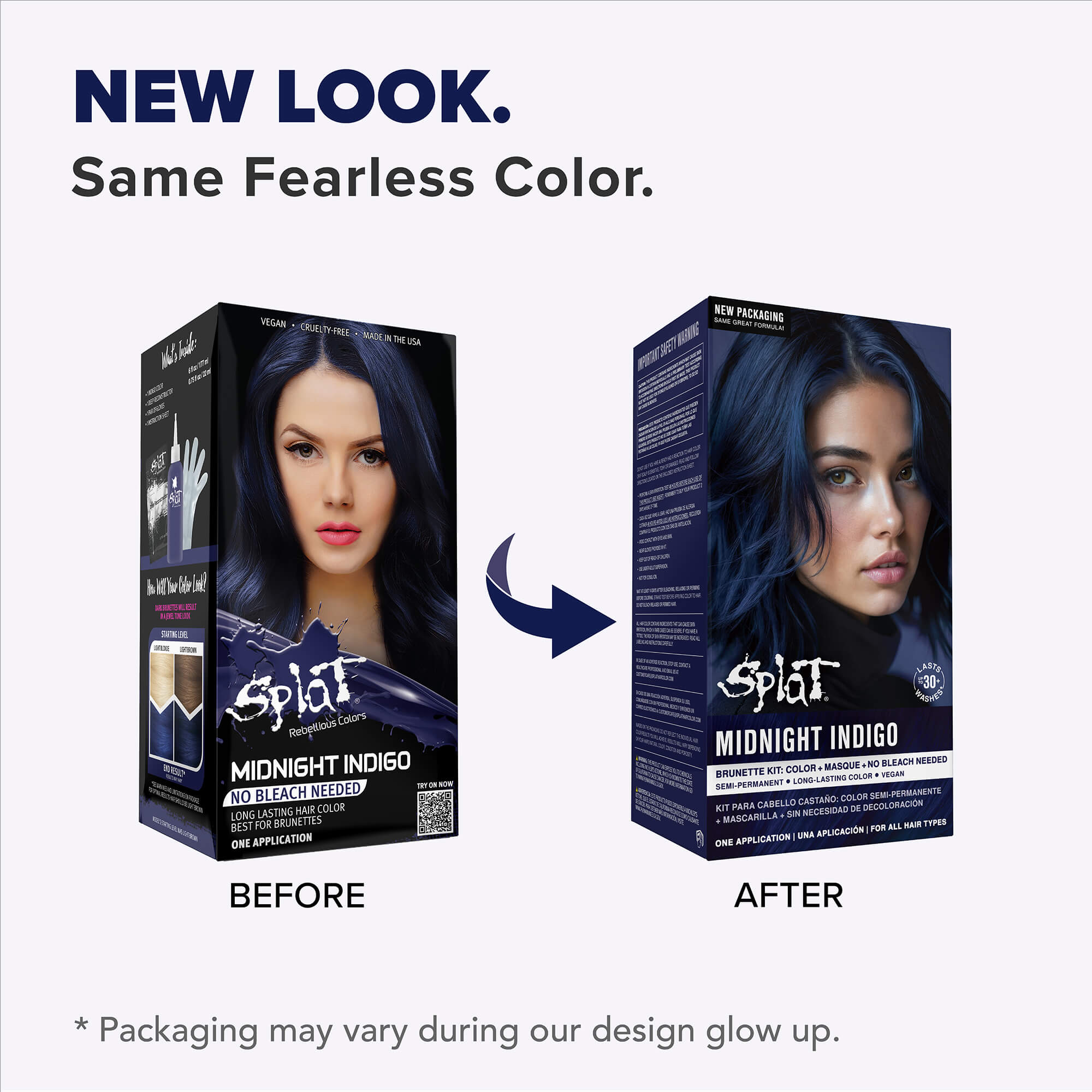 Midnight Indigo No Bleach Purple Semi-Permanent Hair Dye Kit