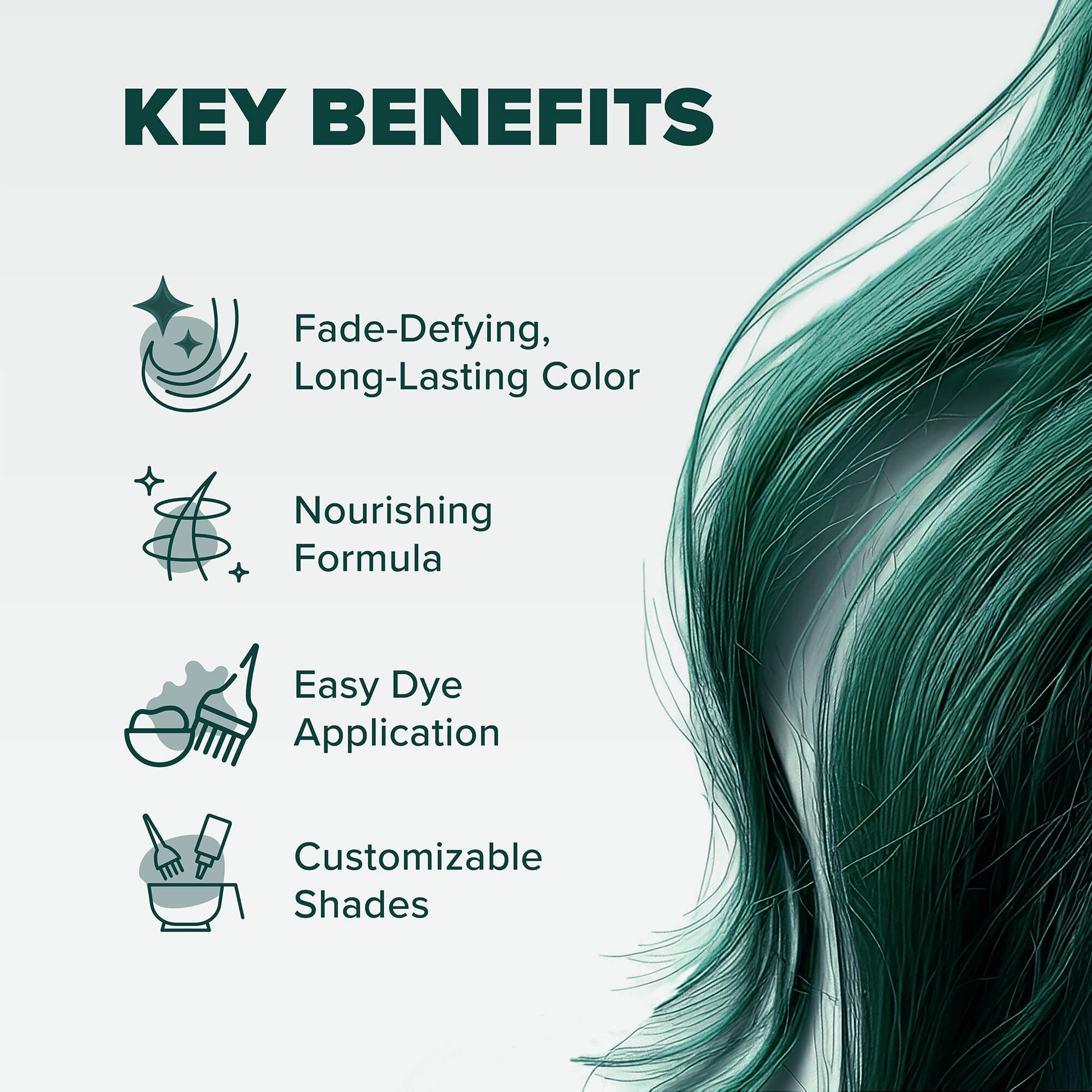 Midnight Jade No Bleach Green Semi-Permanent Hair Dye Kit