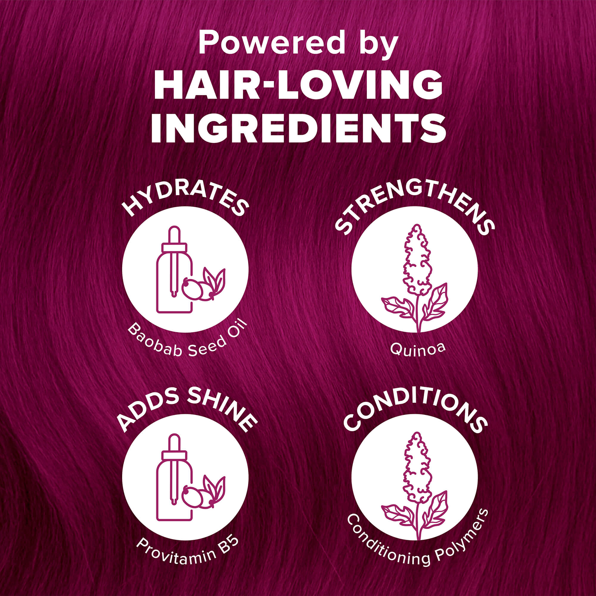 Midnight Magenta No Bleach Pink Semi-Permanent Hair Dye Kit