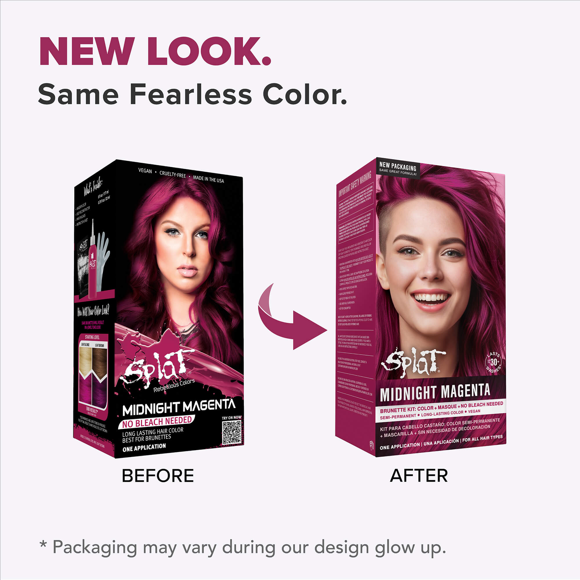 Midnight Magenta No Bleach Pink Semi-Permanent Hair Dye Kit