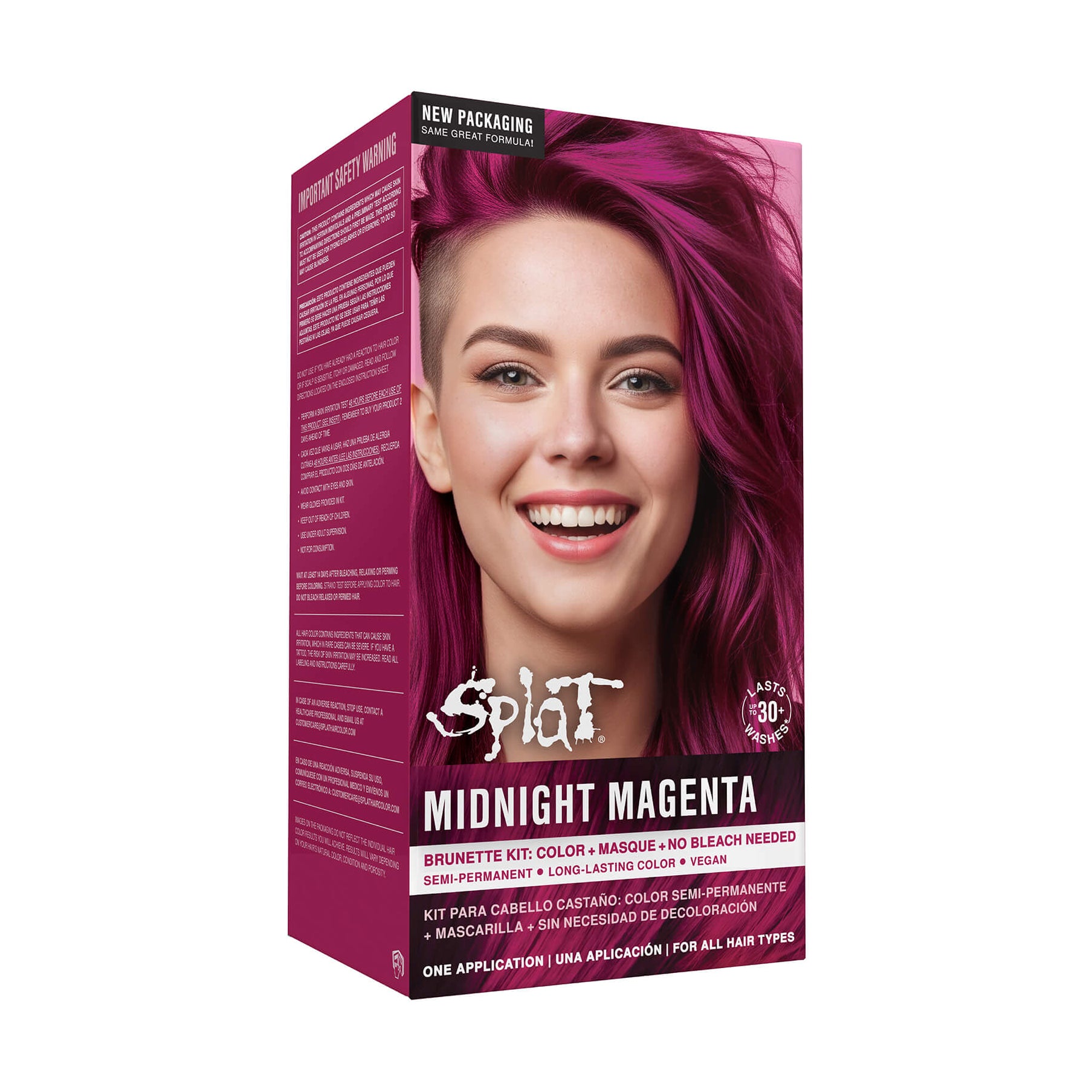 Midnight Magenta No Bleach Pink Semi-Permanent Hair Dye Kit