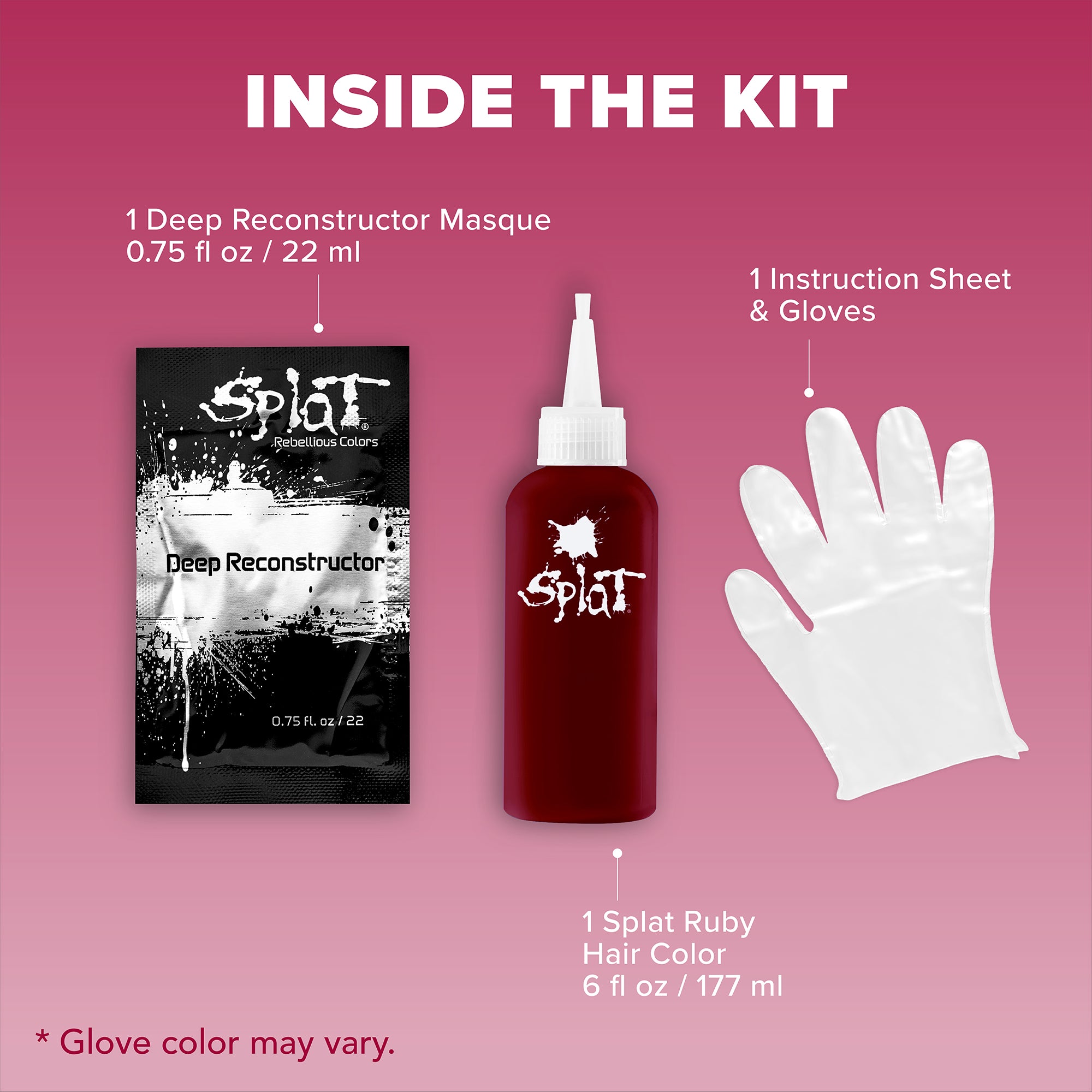 Midnight Ruby No Bleach Dark Red Semi-Permanent Hair Dye Kit