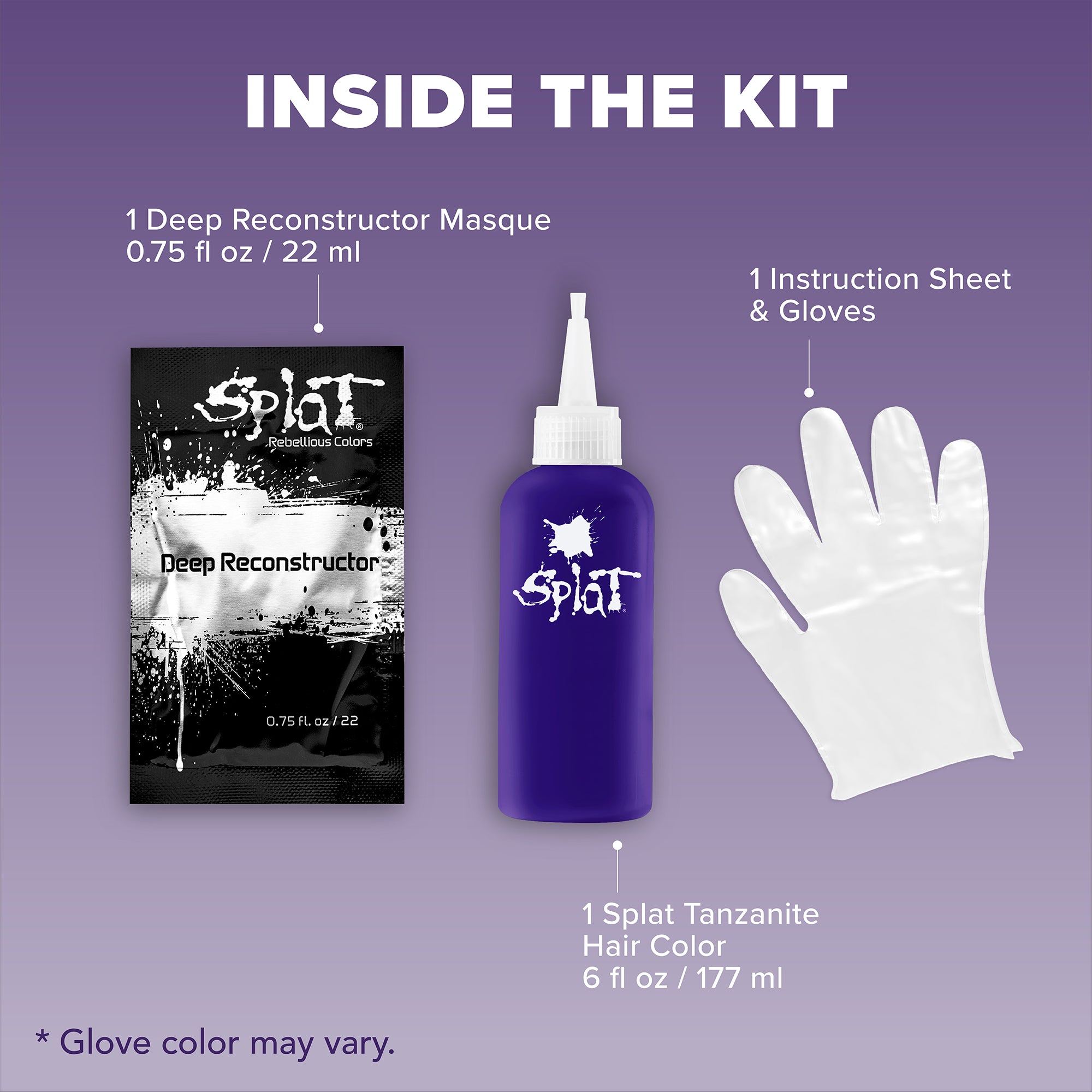 Midnight Tanzanite No Bleach Dark Purple Semi-Permanent Hair Dye Kit